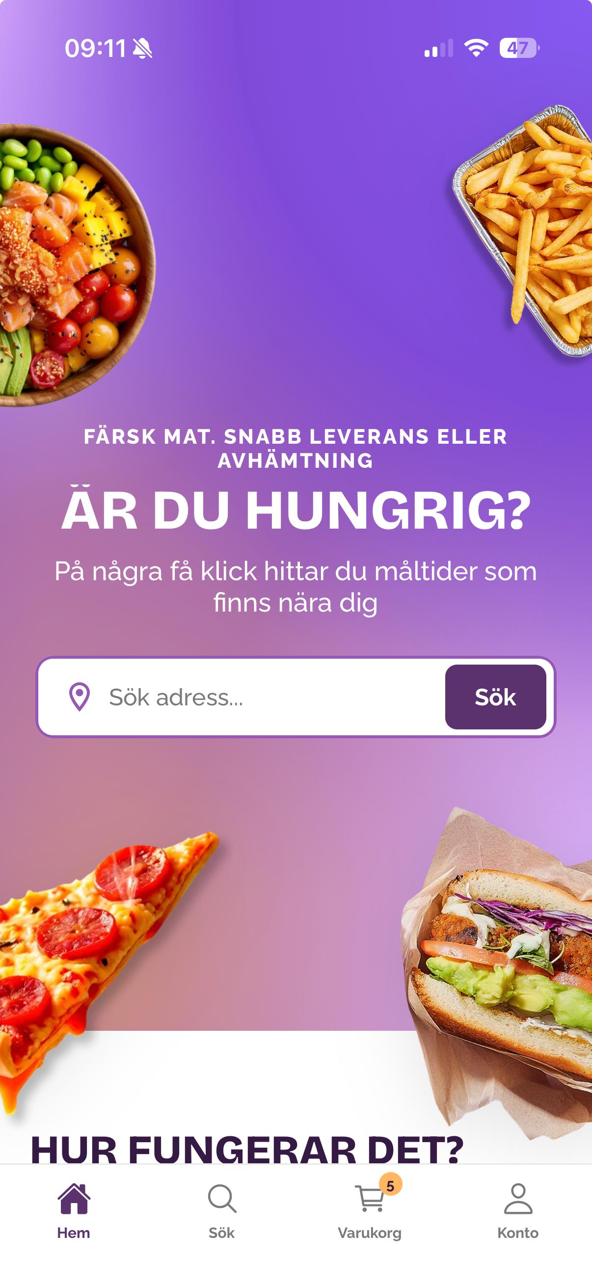 Förhandsvisning av Takeaway-appen